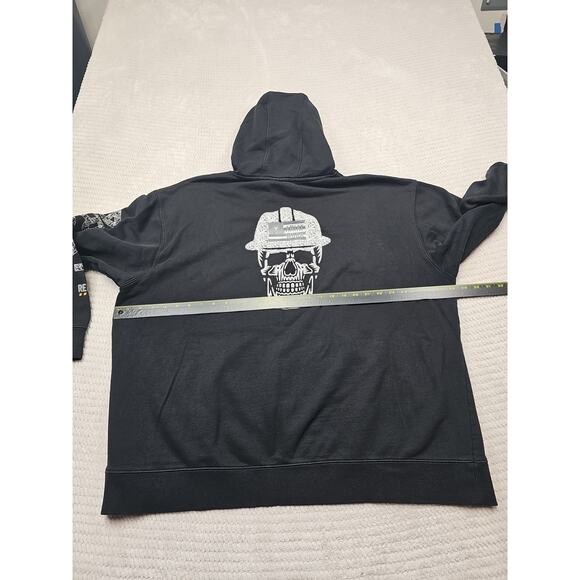 Ariat Rebar Sweatshirt Mens 2X Black Hooded Skeleton Graphic On Back - Picture 3 of 10